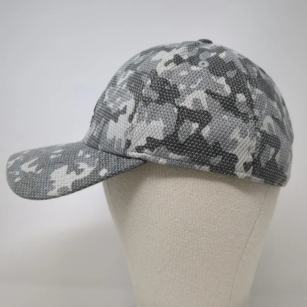 Adidas Baseball Cap Gray One Size Fitted Camo Mesh Stretch Hat Embroidered Logo